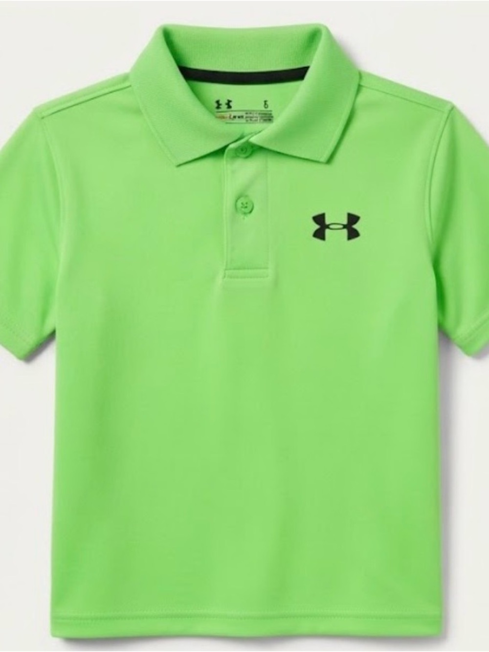 Under Armour Neon Green Boys' Polo with Black Logo